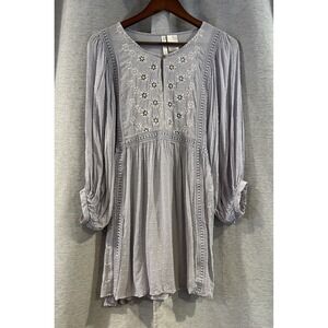 Forgotten Grace Womens Top Large Floral Peasant‎ Lace Fairy Romantic Boho